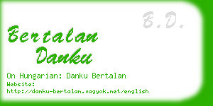 bertalan danku business card